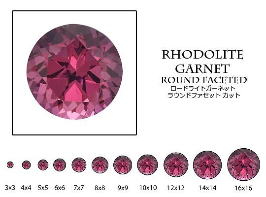 天然石 ルース 卸売　ロードライトガーネット rhodolitegarnet 石榴石　ラウンドカット　4mm 1枚目の画像