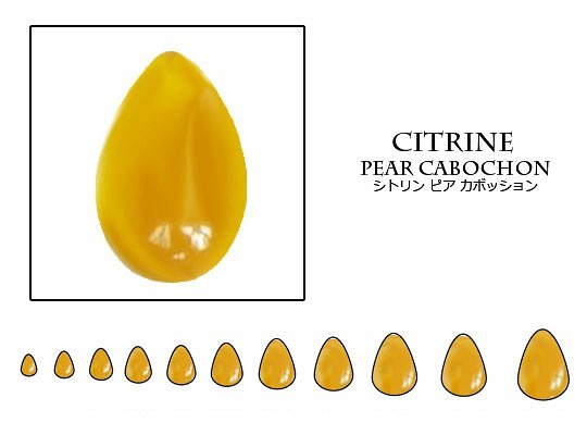 天然石 ルース 卸売　シトリン 黄水晶 citrine　ピアカボション　3x5mm 1枚目の画像