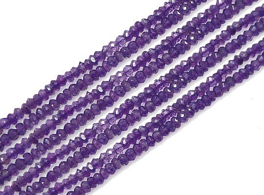 天然石珠線批發紫水晶（紫水晶）鈕扣切珠ali-184 第1張的照片