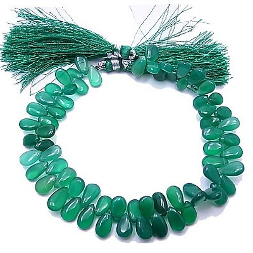 天然石 ビーズ ライン 卸売 グリーンオニキス(green onyx) ドロップ