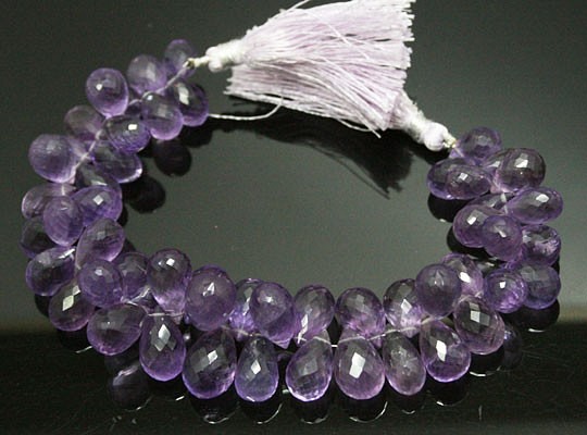 天然石珠線批發紫水晶雙形切割落珠零件（一半）ali-152 第1張的照片