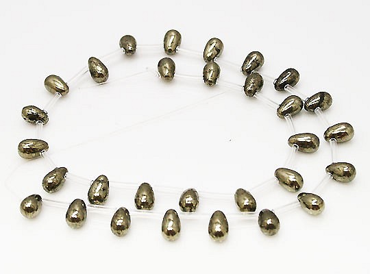 天然石珠線批發黃鐵礦滴珠liw-py-82 第1張的照片