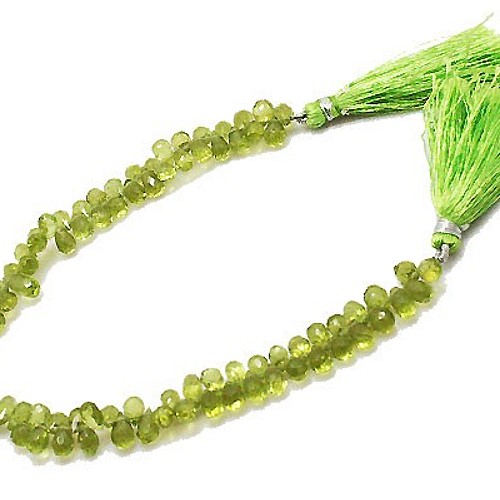 天然石 ビーズ ライン 卸売 ぺリドット(peridot) ペアシェイプカット