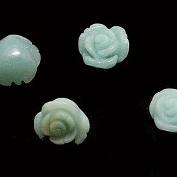 天然石材配件亞馬遜（Amazonite）玫瑰玫瑰散裝配件（2件套）ti-pa-1332 第1張的照片