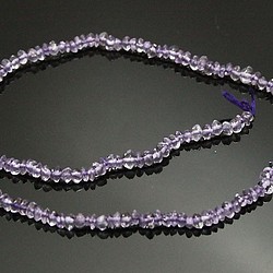 天然石珠線批發紫水晶（紫水晶）按鈕芯片珠子部分ali-71 第1張的照片
