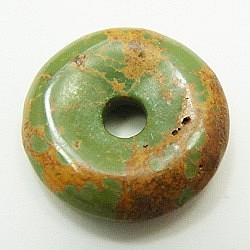 天然石材部件窺視盤綠松石甜甜圈型（3件套）ti-p-disk-75約20毫米 第1張的照片