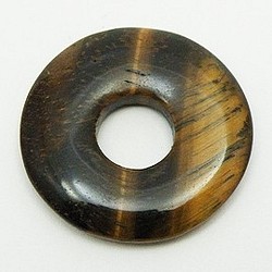 天然石材配件豌豆圓盤虎眼圓環形狀（3件）timy-pd-8約30毫米 第1張的照片