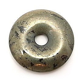 天然石零件黃鐵礦黃鐵礦甜甜圈類型（3 件套） pyr-pd-30 約 30 毫米 第1張的照片