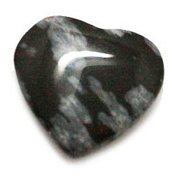 天然石材零件心形圖案零件Snowflake opsidian（3件套）ti-pa-1451 第1張的照片