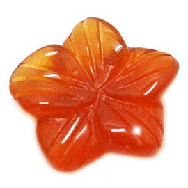天然石材零件紅玉髓（carnerian）花卉圖案部分（2件套）ti-pa-1354 第1張的照片