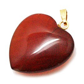天然石材零件紅玉髓（carnerian）心形吊墜配件（2件套）ti-pa-1347 第1張的照片