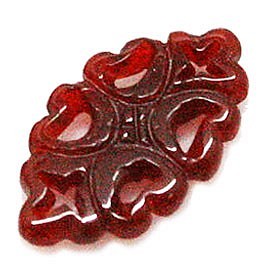 天然石材零件紅玉髓（carnerian）雕刻零件（2件套）ti-pa-1365 第1張的照片