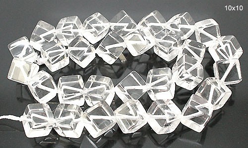 天然石珠批發水晶石英（水晶）模具（立方體）10毫米哭骰子 -  10 x 10 第1張的照片