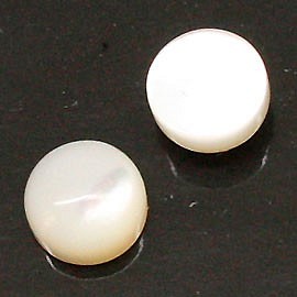 天然石零件貝殼/珍珠母圓形凸圓形 5mm ti-pa-977 第1張的照片