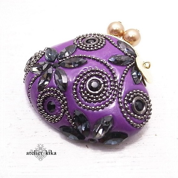 Atelier-Kika Gamaguchi胸針（紫色）de-104-ak-26 第1張的照片