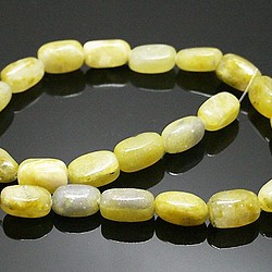 天然石 ビーズ ライン 卸売　イエロージェイド（Yellow jade）　タンブルビーズ　timy-395 1枚目の画像