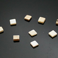 天然石材零件貝殼，貝殼（貝殼）方形零件（10套）ti-pa-1290 第1張的照片