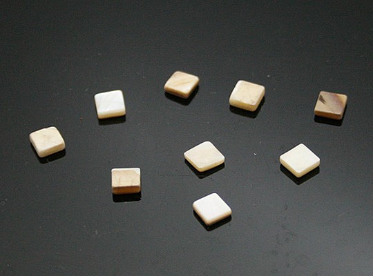 天然石材零件貝殼，貝殼（貝殼）方形零件（10套）ti-pa-1290 第1張的照片