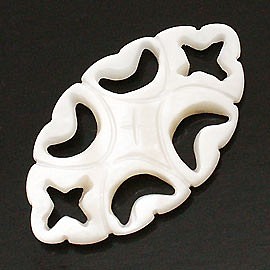 天然石材零件貝殼/珍珠貝母圖案零件ti-pa-994 第1張的照片