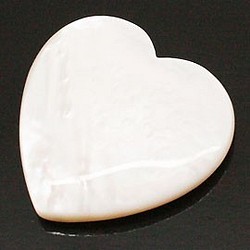 天然石材零件貝殼/珍珠貝母心形零件（2套）ti-pa-984 第1張的照片