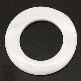 天然石材零件貝殼/珍珠貝母扁平的甜甜圈狀若花零件（5套）ti-pa-990 第1張的照片