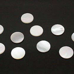 天然石材零件貝殼/珍珠貝母圓形零件（5件套）ti-pa-978 第1張的照片