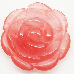 人造石零件珠子合成櫻桃石英（合成石）玫瑰零件（3套）ti-pa-85 第1張的照片