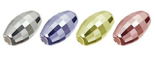 貴金属の材料　シルバービーズパーツ　オーバルダイヤモンドカットビーズ　sb04　4x7mm（10個セット） 1枚目の画像