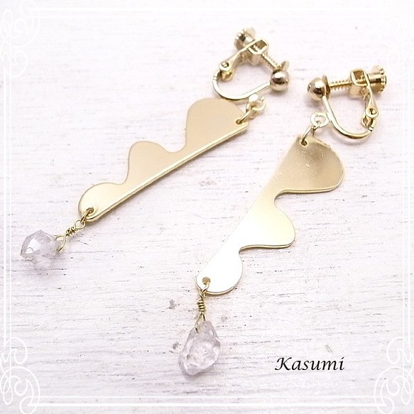 高級な Kasumi ハーキマーダイヤモンドのイヤリング 人気No.1 de-59-ks-264