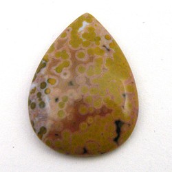 天然松石裸石海洋碧玉松（凸圓形）ti-st-683 第1張的照片
