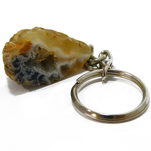 天然石材礦物鑰匙扣-Geode- gs-sp-5408 第1張的照片