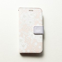 花柄・手帳型スマホケース／flowers_pink【Android/iPhoneケース】 1枚目の画像
