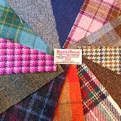スコットランド伝統の毛織物！『憧れのハリスツイードウールのカットクロス 12種類アソートWセット～ラベル1枚付き～ 1枚目の画像