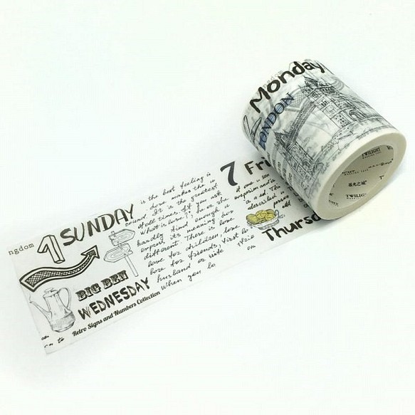 新商品！東京アンティーク『マスキングテープ　ロンドンの一週間』～50mm×8m～ 1枚目の画像