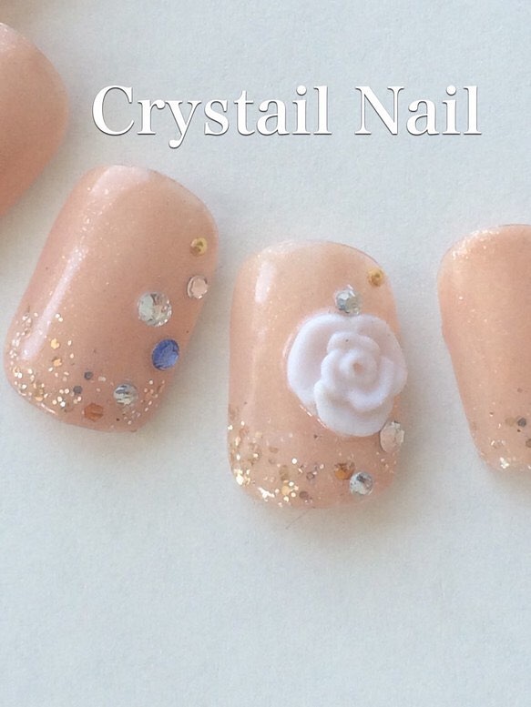 ブライダル お上品ネイル ネイルチップ ネイルシール Crystalnail 通販 Creema クリーマ ハンドメイド 手作り クラフト作品の販売サイト