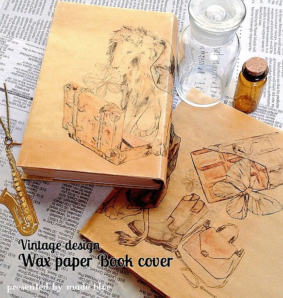 Vintage design Wax paper Book cover 1枚目の画像