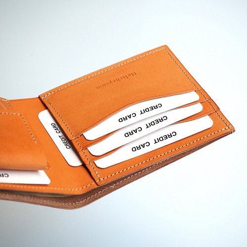 二つ折り財布（レトロ バイク）オールレザー 牛革 メンズILL-1152 ミニ 