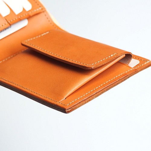二つ折り財布（レトロ バイク）オールレザー 牛革 メンズILL-1152 ミニ 