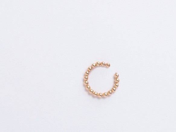 包郵【14kgf】月牙耳夾/球鏈/S（單耳用）圈金精緻簡約 第1張的照片