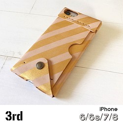 【m様専用ページ】iPhoneケース『3rd』（iphone6/6s/7/8）｜ゴールドストライプ 1枚目の画像