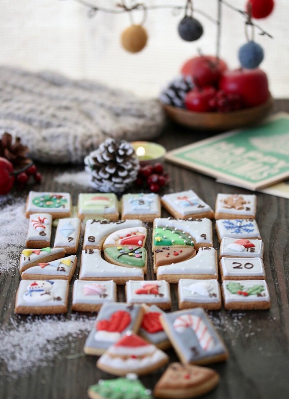 アドベントカレンダーのアイシングクッキー （Advent icingcookie) 1枚目の画像