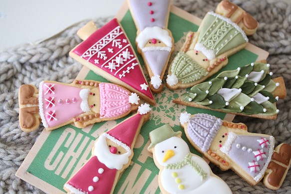 eri様専用ページ サンタと女の子のクリスマスアイシングクッキー （Christmas icingcookie) 1枚目の画像