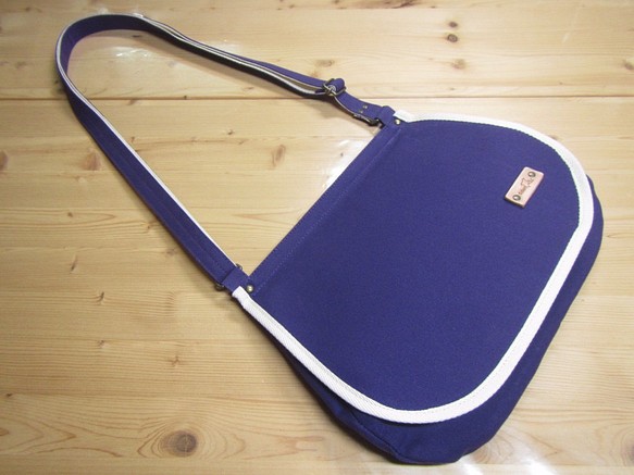zn-D 京都ちどりかばん 帆布製 ミニショルダーバッグ 雑嚢 ザツノウ 紫パープル 1枚目の画像