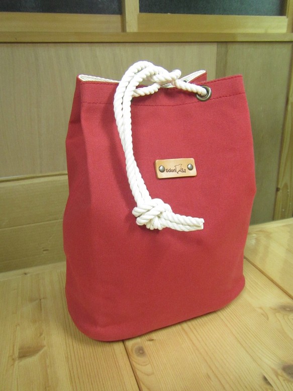 tsg-1由帆布製成的京都Chidori包手提包袋錢包S型大小的磚 第1張的照片