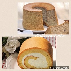 SALE【糖質オフ】ロールケーキ・ハーフサイズ＆アールグレイ・シフォンケーキ 1枚目の画像