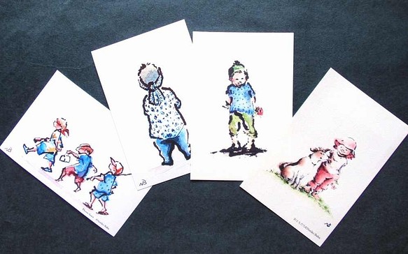 子供イラスト・ポストカード4枚セット 1枚目の画像