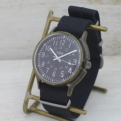 ”MIL-Winding-JB" 約36mm手巻きBrass(真鍮)ミリタリーデザイン 手作り腕時計 [BHW131] 1枚目の画像