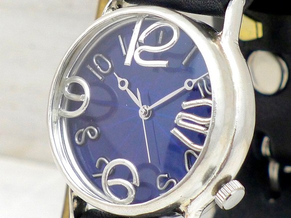 "J.S.S.2" BL(ブルー)文字盤 36mm Silver925 手作り腕時計 [JUM38BSV BL] 1枚目の画像