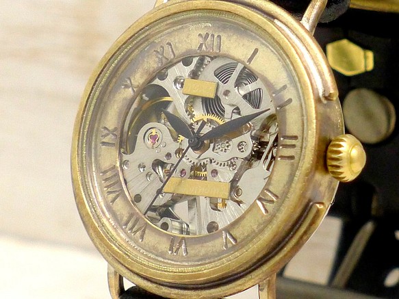 BHW059 羅馬數字手動上鍊 JUMBO36mm 黃銅手工腕錶 [BHW059 Rome] 第1張的照片