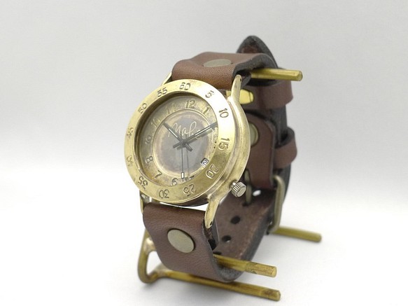 JUM143DATE JUMBO Brass(真鍮) DATE日付表示 手作り腕時計 [JUM143DATE BR]